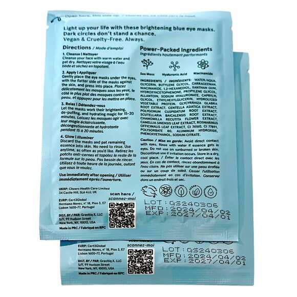 ➡️ 2/$25 ⬅️ Grace & Stella—Blue 💎Illuminating💎 Eye Masks—6 Pairs *New* - Picture 3 of 10